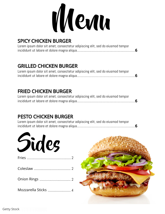 Copy of Copy of menu | PosterMyWall