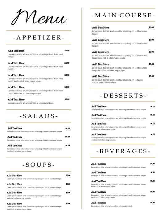 Menu Copy Format Copy of Copy of Menu | PosterMyWall