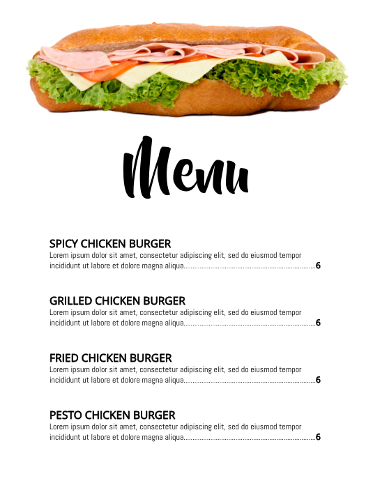 Menu Copy Format Copy of Copy of menu | PosterMyWall