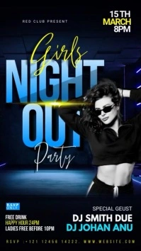 Black Girls Night Out Party Instagram Video Story template