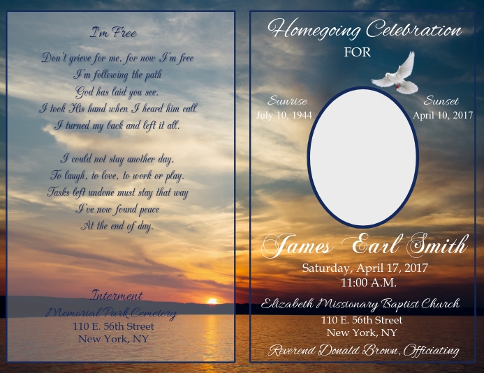 Obituary Flyer (US Letter) template