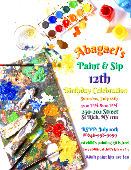 Paint Party Template PosterMyWall