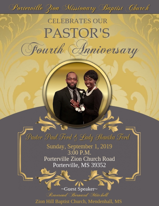 Pastor Anniversary Program Template Free