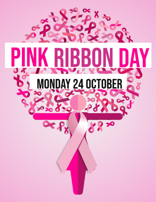Pink Ribbon Post Copy of Copy of pink ribbon day poster template | PosterMyWall
