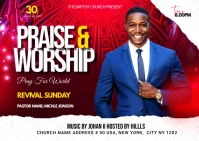 Praise & Worship Conference template Postcard