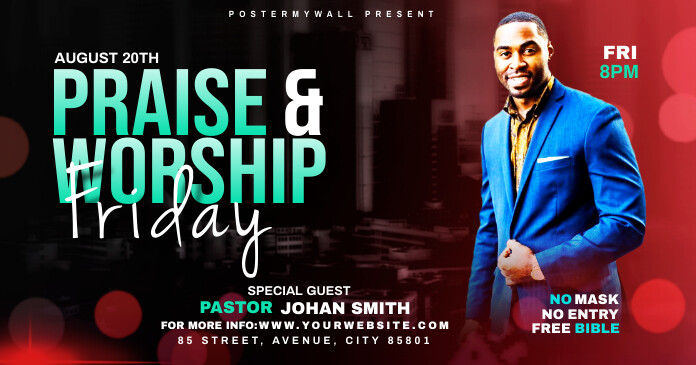 Praise & Worship template Obraz udostępniany na Facebooku