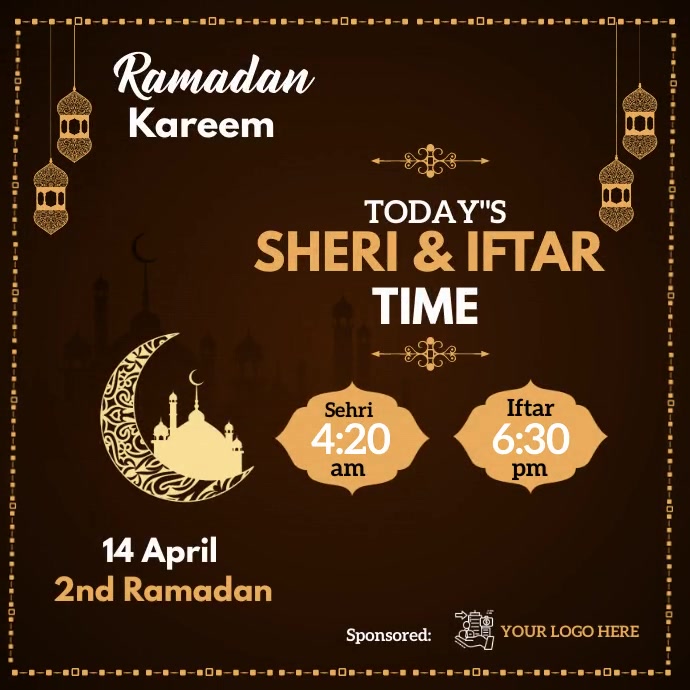 Ramadan Sheri & Iftar Time Post Instagram template