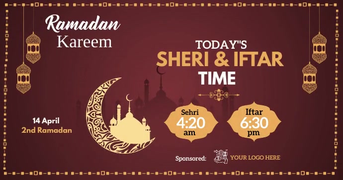 Ramadan Sheri & Iftar Time For Facebo Facebook 共享图片 template