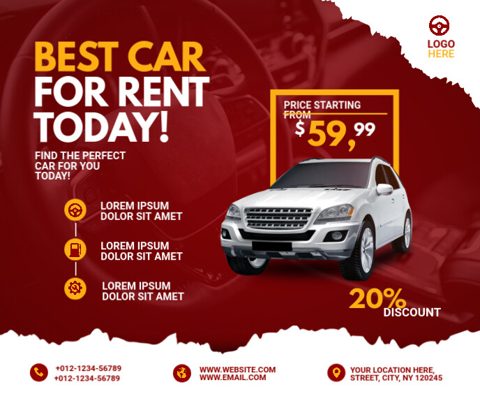 Modèle Copy of Rent a car ad | PosterMyWall