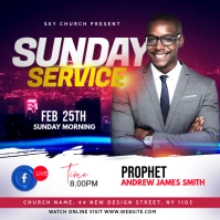 Revival Worship Church Flyer Quadrado (1:1) template