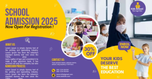 School Admission flyer Template Reklama na Facebooka