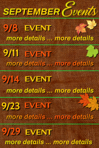 September Calendar of Events Template | PosterMyWall