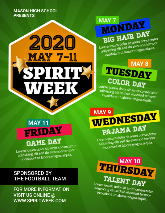 Copy of Copy of Spirit Week PosterMyWall