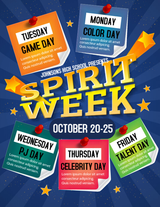 Spirit Week Template PosterMyWall