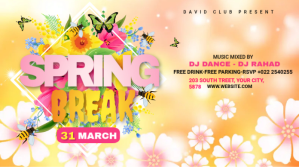 Spring Break Advert Twitter Post template