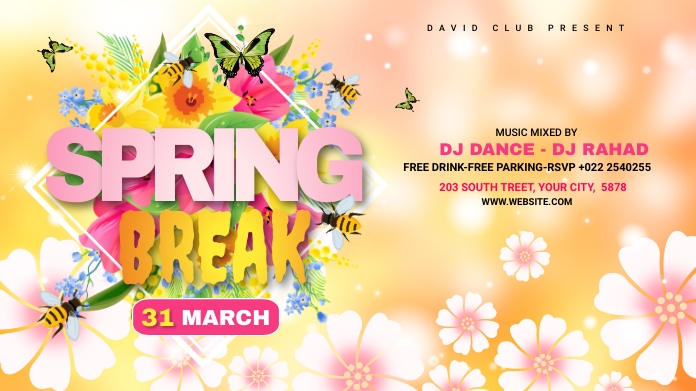 Spring Break Advert Template | PosterMyWall