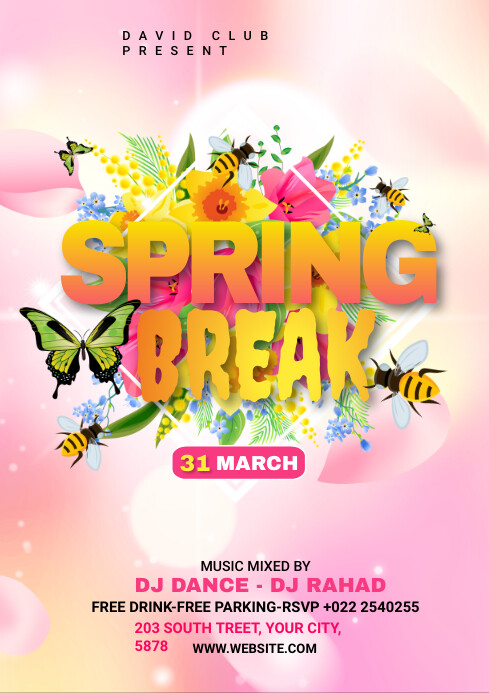 Spring Break Advert Template | PosterMyWall