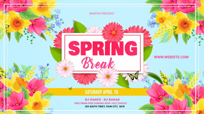 Spring Break Banner Template | PosterMyWall