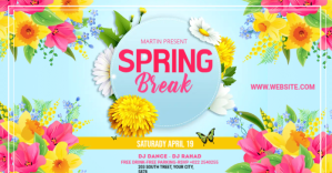 Spring Break Party Template Ibinahaging Larawan sa Facebook