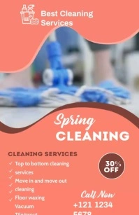 spring cleaning services template Half Page Wide