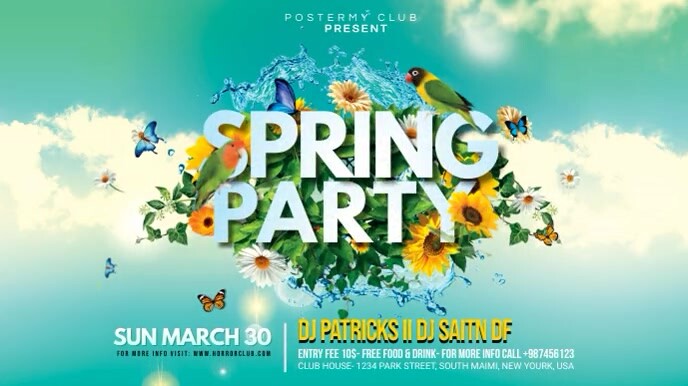 Spring Party banner Template | PosterMyWall