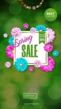 spring sale mobile video Digital Display (9:16) template