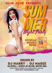 SUMMER NIGHT PARTY A5 template