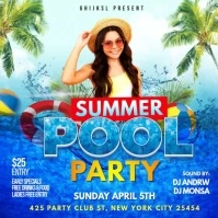 Summer Pool Party Kvadrat (1:1) template