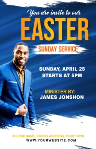 Sunday Service Flyer Half Page Wide template