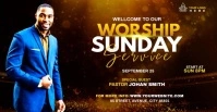 Sunday Service Worship Advert Anuncio de Facebook template