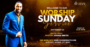 Sunday Service Worship Advert Anuncio de Facebook template