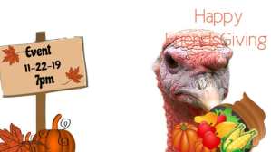 White Friendsgiving Event Digitalt display Template