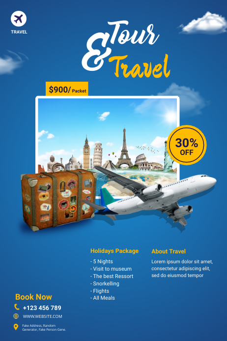 Travel Agency Poster Template | PosterMyWall