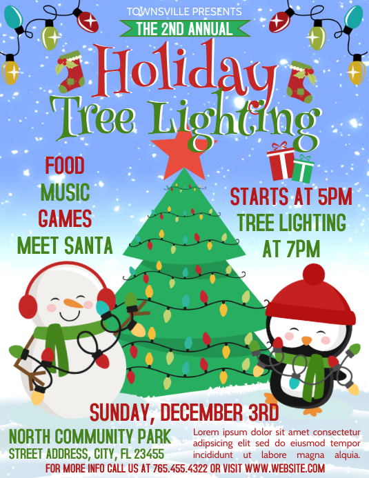 Tree Lighting Flyer (US Letter) template