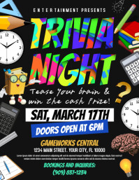 Black Trivia Night Contest Flyer template