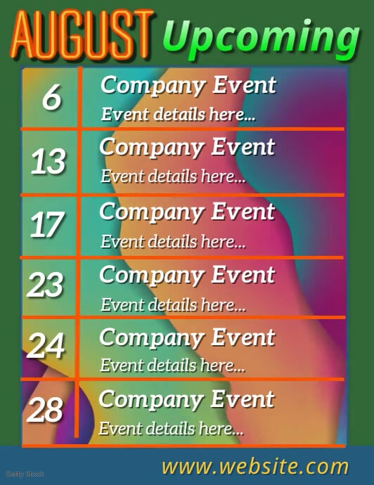 Upcoming Events Slideshow Template | PosterMyWall