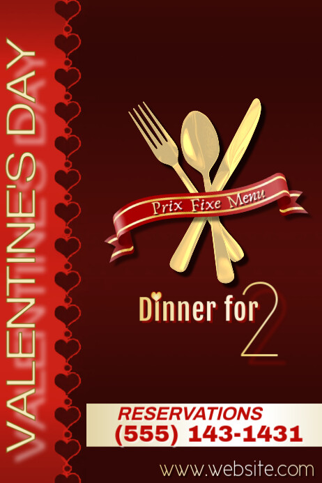 Valentine's Day Dinner Template | PosterMyWall