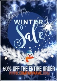winter sale template offer A4