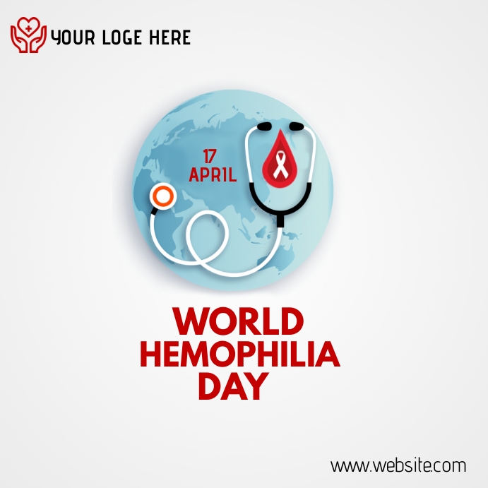 world hemophilia day celebration Publicação no Instagram template