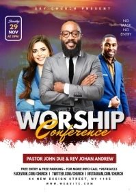 worship conference flyer template A4