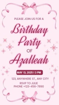 Coquette Design Birthday Invitation Instagram Story template