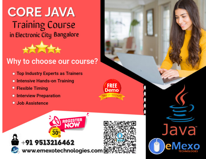 Core Java Course in Electronic City Bangalore Pamflet (Letter AS) template