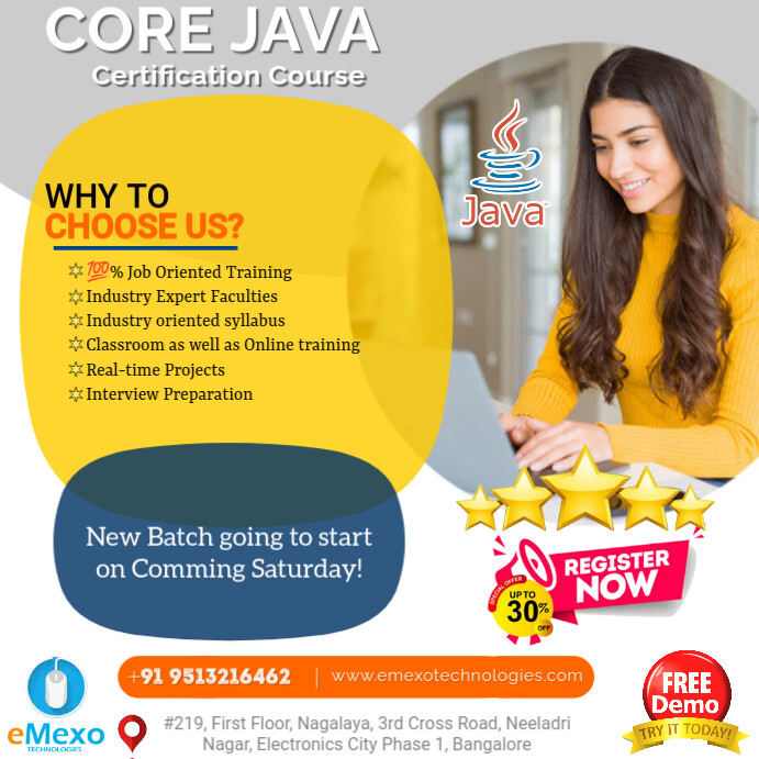 Core Java New Batch Saturday Template | PosterMyWall
