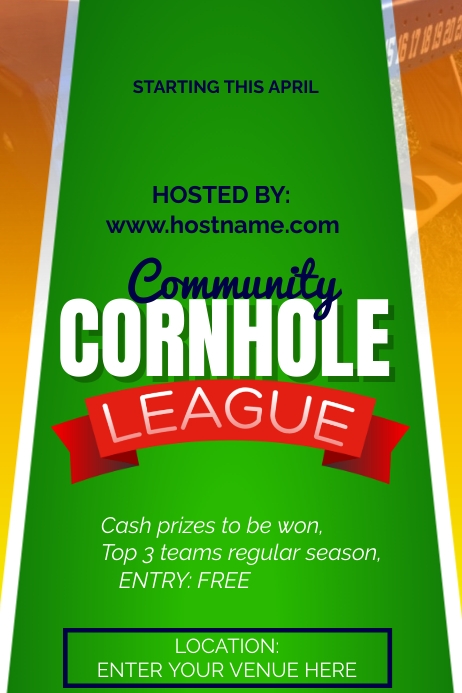 CORN HOLE Template PosterMyWall