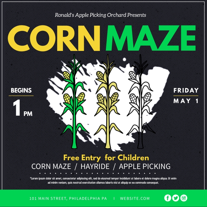 Corn Maze Template PosterMyWall corn-maze-template-postermywall