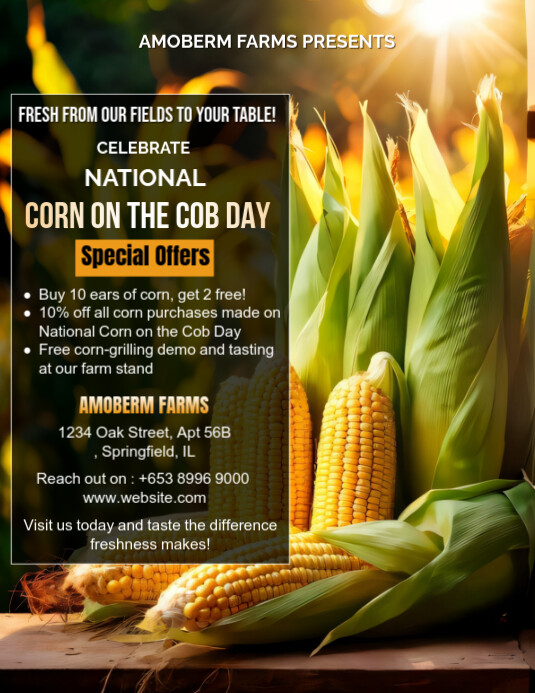 Corn on the cob Flyer (US Letter) template