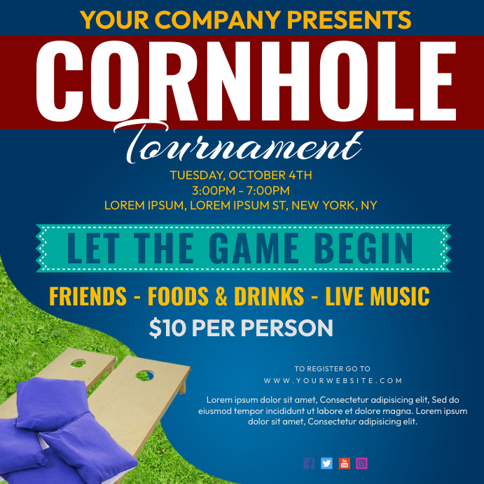 Cornhole Template PosterMyWall
