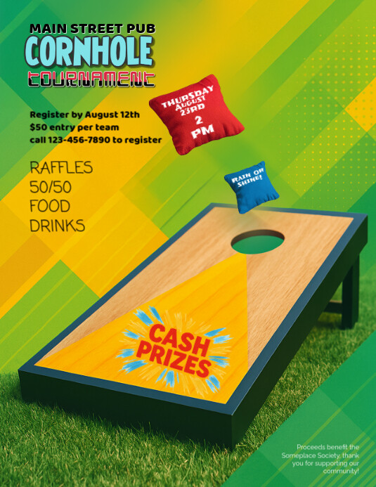 Cornhole Event Flyer Template Pamflet (VSA Brief)