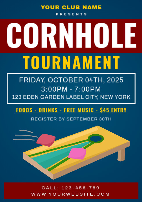 Cornhole Tournament A4 template