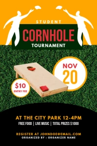 Cornhole Tournament 海报 template